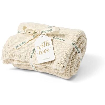 The Little Green Sheep Organic Knitted Cellular Baby Blanket - Baby Blanket The Little Green Sheep Organic Knitted Cellular Baby Blanket - Baby Blanket
