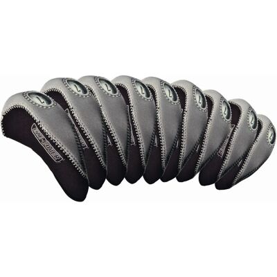 Longridge Eze Capas para Ferros de Golfe - 10 Peças - Preto/Prata Longridge Eze Capas para Ferros de Golfe - 10 Peças - Preto/Prata