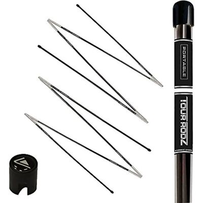 Longridge Tour Rods Portable Golf Alignment Sticks - Training, Black/Silver Longridge Tour Rods Portable Golf Alignment Sticks - Training, Black/Silver