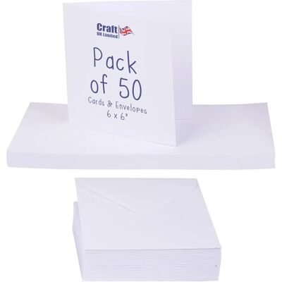 Craft UK Limited Kort & Kuvert - Vit 50 st Craft UK Limited Kort & Kuvert - Vit 50 st