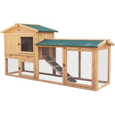 Easipet - 2 Tier Wood Hutch - Rabbit - Pet habitat Easipet - 2 Tier Wood Hutch - Rabbit - Pet habitat