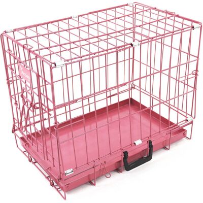 Easipet - Dog Puppy Metal Training Cage - Pink - 20in - Cage Easipet - Dog Puppy Metal Training Cage - Pink - 20in - Cage