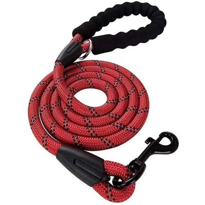 Pet Wiz - Reflective Rope Lead - Red - 1.5m - Dog Lead Pet Wiz - Reflective Rope Lead - Red - 1.5m - Dog Lead