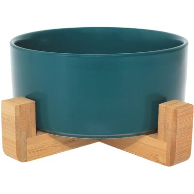 Pet Wiz - Bol en céramique avec socle en bambou - Jade - 850ml - Bowl - Publicité Pet Wiz - Bol en céramique avec socle en bambou - Jade - 850ml - Bowl - Publicité