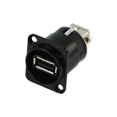 Neutrik NAUSB-B Cable Gender Changer USB A (F) USB B (M) Black and Silver - Cable Gender Changer Neutrik NAUSB-B Cable Gender Changer USB A (F) USB B (M) Black and Silver - Cable Gender Changer