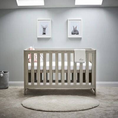 Obaby Nika Mini Cotbed - Grey Wash - Cot Bed Obaby Nika Mini Cotbed - Grey Wash - Cot Bed
