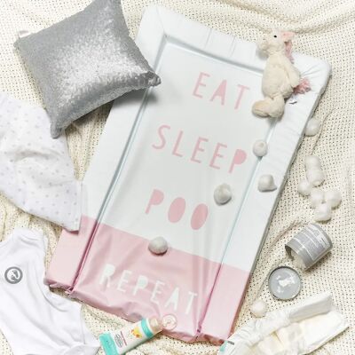 Obaby Pink Changing Mat - Eat Sleep Repeat Obaby Pink Changing Mat - Eat Sleep Repeat