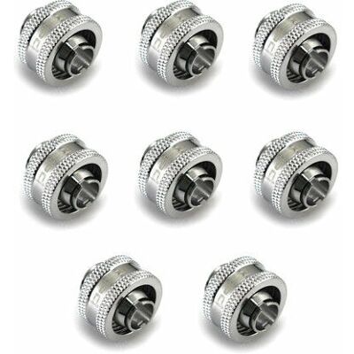 XSPC G1/4" TO 3/8" ID, 5/8" OD Compression Fittings V2 8 Pack - Chrome XSPC G1/4" TO 3/8" ID, 5/8" OD Compression Fittings V2 8 Pack - Chrome