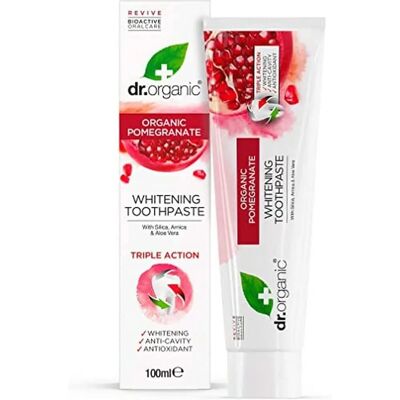 Dr Organic Gránátalma fogkrém - Organikus fehérítés, érzékeny fogak Dr Organic Gránátalma fogkrém - Organikus fehérítés, érzékeny fogak