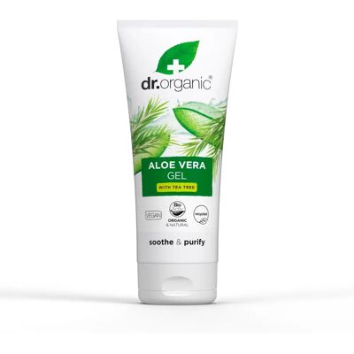 Gel d'Aloe Vera Dr Organic avec Tea Tree 200ml - Hydrate & Apaise la Peau Gel d'Aloe Vera Dr Organic avec Tea Tree 200ml - Hydrate & Apaise la Peau