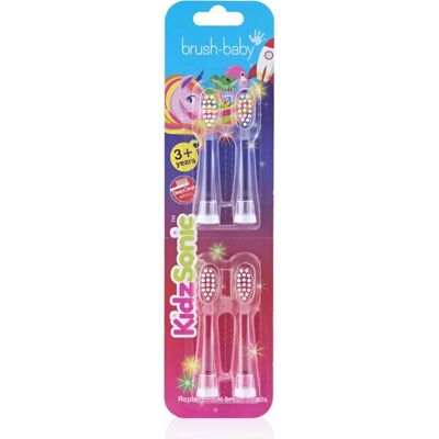 Tête de brosse KidzSonic de BrushBaby - 4 pcs - Transparent, Blanc Tête de brosse KidzSonic de BrushBaby - 4 pcs - Transparent, Blanc