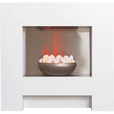 Adam Cubist Electric Fireplace Suite - White - 36 Inch - Electric Fireplace Suite Adam Cubist Electric Fireplace Suite - White - 36 Inch - Electric Fireplace Suite