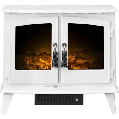 Adam White Electric Fireplace with Log Effect - 18188 Adam White Electric Fireplace with Log Effect - 18188
