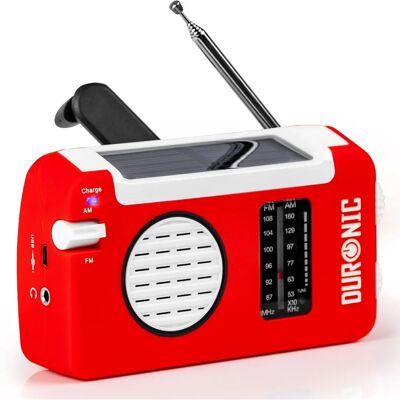 Duronic Hybrid Radio AM/FM Solar USB Portable - Radio Duronic Hybrid Radio AM/FM Solar USB Portable - Radio