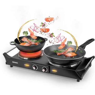 Duronic Hot Plate HP2BK - Table-Top Cooking - 2500W - Black Steel - Double Hob Duronic Hot Plate HP2BK - Table-Top Cooking - 2500W - Black Steel - Double Hob