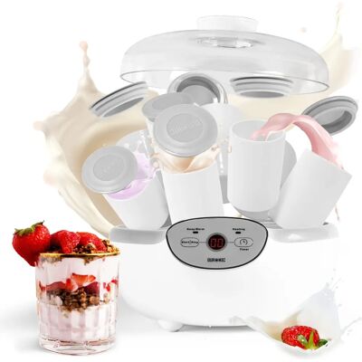 Duronic YM2 Yogurt Maker - 8 Ceramic Jars - Digital Timer - Healthy Homemade Yogurt Duronic YM2 Yogurt Maker - 8 Ceramic Jars - Digital Timer - Healthy Homemade Yogurt