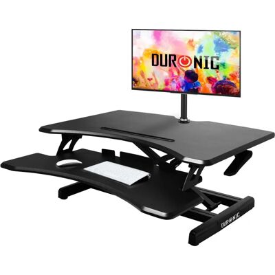 Duronic DM05D16 Bureau debout noir - Supporte jusqu'à 15kg - Publicité Duronic DM05D16 Bureau debout noir - Supporte jusqu'à 15kg - Publicité
