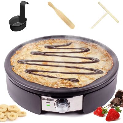 Crêpière Duronic - 37cm Antiadhésive - Température Réglable - Noir Crêpière Duronic - 37cm Antiadhésive - Température Réglable - Noir