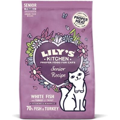 Lily's Kitchen Poisson & Dinde Senior - Nourriture Sèche pour Chats - Publicité Lily's Kitchen Poisson & Dinde Senior - Nourriture Sèche pour Chats - Publicité