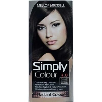 Mellor & Russell Natural Dark Brown Hair Colour - Permanent - 3 Shades Mellor & Russell Natural Dark Brown Hair Colour - Permanent - 3 Shades