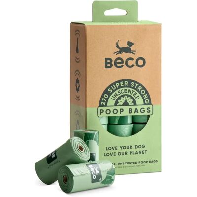 Beco Pets Big & Strong Leakproof Unscented Dog Poop Bags - 270 Bags Beco Pets Big & Strong Leakproof Unscented Dog Poop Bags - 270 Bags