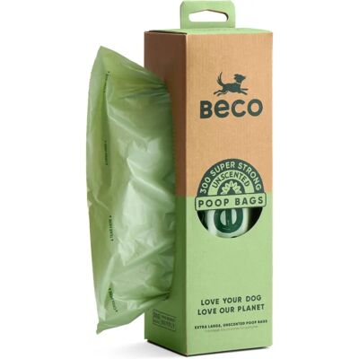 Beco Large Recycled Dog Poop Bags - Leakproof, 300 Dispenser Roll Beco Large Recycled Dog Poop Bags - Leakproof, 300 Dispenser Roll