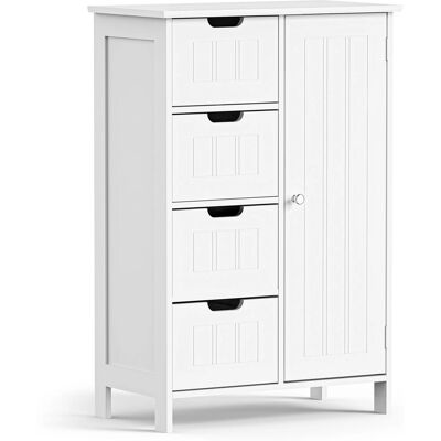Vonhaus - Bathroom Storage Cabinet - White - Storage Cabinet Vonhaus - Bathroom Storage Cabinet - White - Storage Cabinet