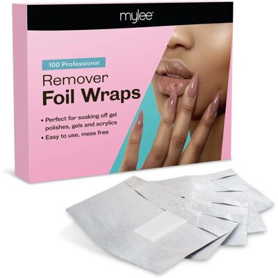 Mylee 100pcs Papier d'Aluminium pour Retrait Vernis - Dissolvant Ongles - Publicité Mylee 100pcs Papier d'Aluminium pour Retrait Vernis - Dissolvant Ongles - Publicité