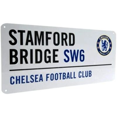 Chelsea FC White Metal Street Sign - Stamford Bridge SW6 Supporter Decor Chelsea FC White Metal Street Sign - Stamford Bridge SW6 Supporter Decor