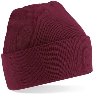 Beechfield Beanie - Unisex Blød Berøring Dobbeltstrik Bourgogne - Produkttype Beechfield Beanie - Unisex Blød Berøring Dobbeltstrik Bourgogne - Produkttype