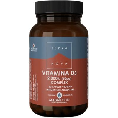 Terranova Complesso di vitamina D3 2000 IU Vegicaps - Integratore di vitamina Terranova Complesso di vitamina D3 2000 IU Vegicaps - Integratore di vitamina