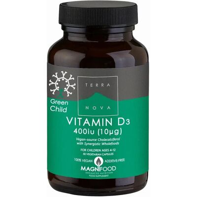 Terranova Vitamina D3 Verde per Bambini 400 IU Vegicaps - Ossatura & Immunità Terranova Vitamina D3 Verde per Bambini 400 IU Vegicaps - Ossatura & Immunità