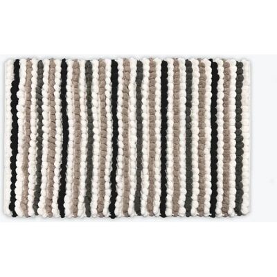 Allure Bath Fashions Chunky Bobble Bath Mat - Striped Monochrome 50x80cm Allure Bath Fashions Chunky Bobble Bath Mat - Striped Monochrome 50x80cm