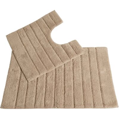 Allure Bath Fashions Mocha Luxury Bath Mat and Pedestal Set – 3 Variants Allure Bath Fashions Mocha Luxury Bath Mat and Pedestal Set – 3 Variants