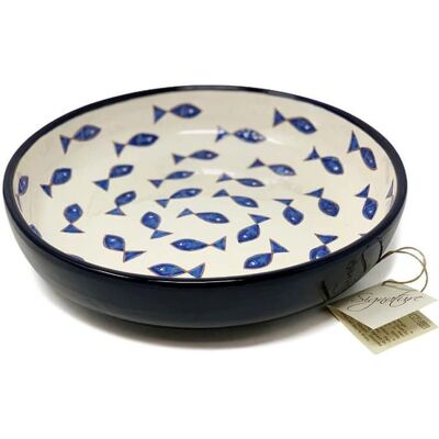 Verano Spanish Ceramics - Signature Blue & White Fish - 27cm - Large - Bowl Verano Spanish Ceramics - Signature Blue & White Fish - 27cm - Large - Bowl
