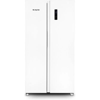 Montpellier MSBS442W - White Side by Side Fridge Freezer - 442L - Side by Side Fridge Freezer Montpellier MSBS442W - White Side by Side Fridge Freezer - 442L - Side by Side Fridge Freezer