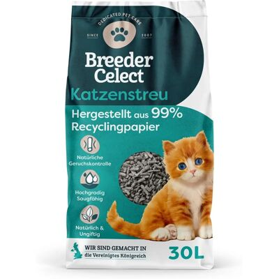 Litière pour Chat en Papier Recyclé BreederCelect - 30L - Litière pour Chat Litière pour Chat en Papier Recyclé BreederCelect - 30L - Litière pour Chat
