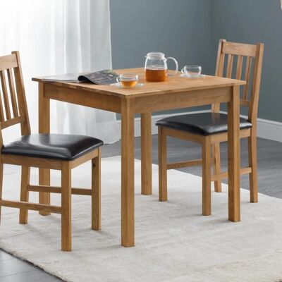 Julian Bowen Coxmoor 75cm Oak Dining Table - Square, Classic Design Julian Bowen Coxmoor 75cm Oak Dining Table - Square, Classic Design