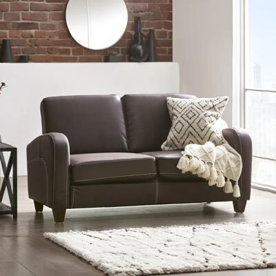 Julian Bowen Vivo Chestnut Faux Leather 2 Seater Sofa Julian Bowen Vivo Chestnut Faux Leather 2 Seater Sofa