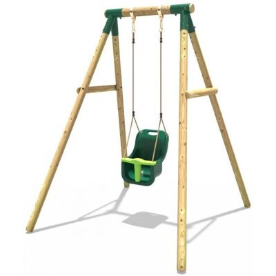 Rebo - Wooden Garden Swing Set - Pluto Green - Swing Set Rebo - Wooden Garden Swing Set - Pluto Green - Swing Set