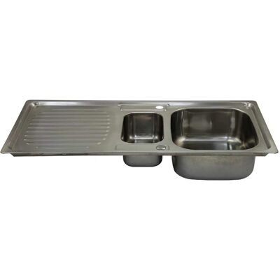 KuKoo Stainless Steel Reversible Double Basin Kitchen Sink - 1.5 Bowl KuKoo Stainless Steel Reversible Double Basin Kitchen Sink - 1.5 Bowl