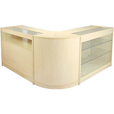 MonsterShop Ladentheke Ahorn Einzelhandel Anzeige Set mit Glastüren MonsterShop Ladentheke Ahorn Einzelhandel Anzeige Set mit Glastüren