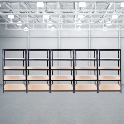 Monster Racking Black Warehouse Shelving - Set of 5 Monster Racking Black Warehouse Shelving - Set of 5
