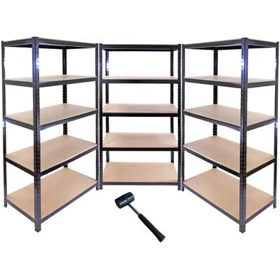 Monster Racking T-Rax Metal Storage Shelves - Black - 3 Shelves Monster Racking T-Rax Metal Storage Shelves - Black - 3 Shelves