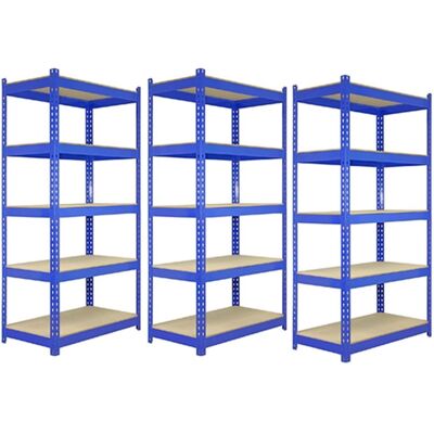 Monster Cable Q-Rax 3 x Blue 5 Tier Garage Shelving - Garage Shelving Units Monster Cable Q-Rax 3 x Blue 5 Tier Garage Shelving - Garage Shelving Units