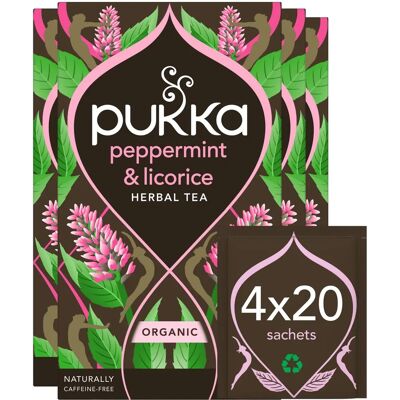 Pukka Organic Peppermint & Licorice Tea - 80 Bags Pukka Organic Peppermint & Licorice Tea - 80 Bags