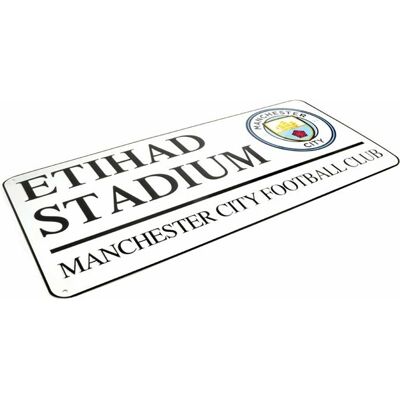 Manchester City FC - Manchester City FC Street Sign - Bílá - Nástěnné znamení Manchester City FC - Manchester City FC Street Sign - Bílá - Nástěnné znamení