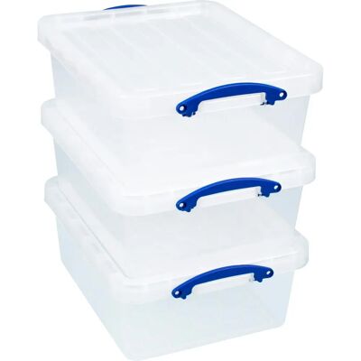 Ensemble de Boîtes de Rangement Really Useful - 3x 23,5L - Publicité Ensemble de Boîtes de Rangement Really Useful - 3x 23,5L - Publicité