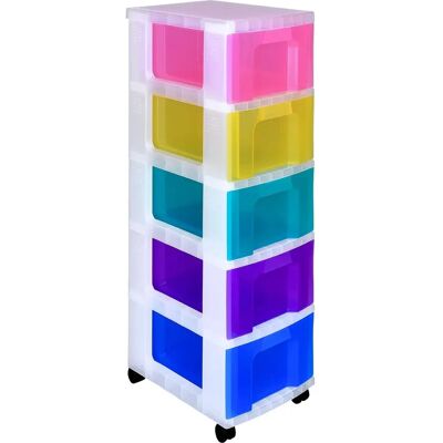 Really Useful Opbergtoren - Transparant Plastic - 5 x 12 Liter Really Useful Opbergtoren - Transparant Plastic - 5 x 12 Liter