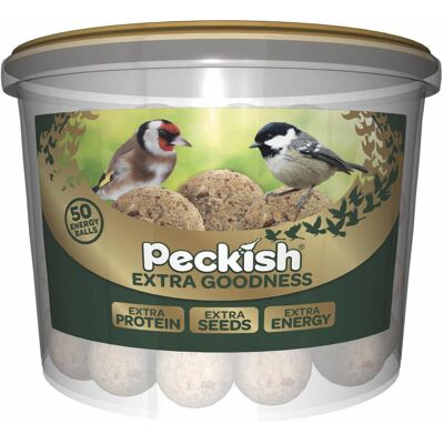 Peckish - Extra Goodness Energy Balls - Extra Protein - 50 Tub - Energy Balls Peckish - Extra Goodness Energy Balls - Extra Protein - 50 Tub - Energy Balls